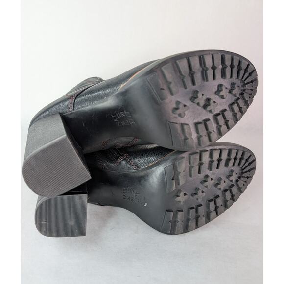 Naturalizer Callie Black Tumbled Leather Heeled Booties Size 9M EUC - Picture 8 of 10